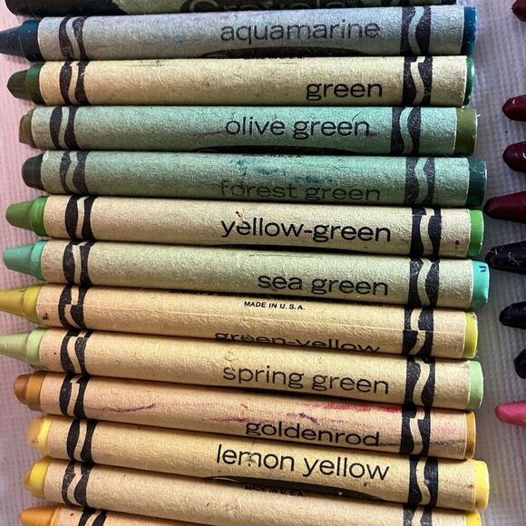 X2 Vtg Crayola Crayon Box Binney & Smith Crayons Retired Colors Incomplete - Picture 4 of 16